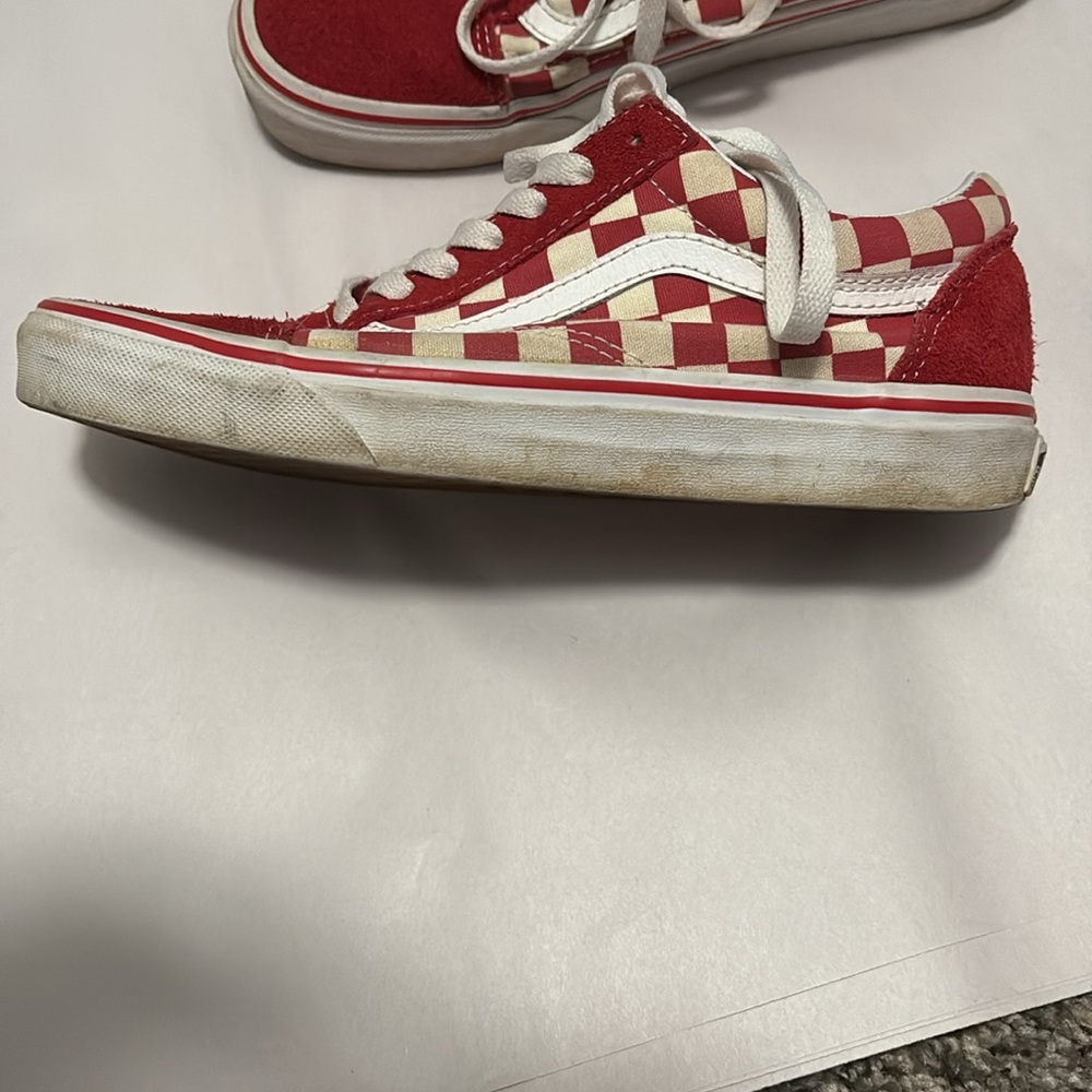 VANS red checker print shoes size: 7.5 - Picture 4 of 10